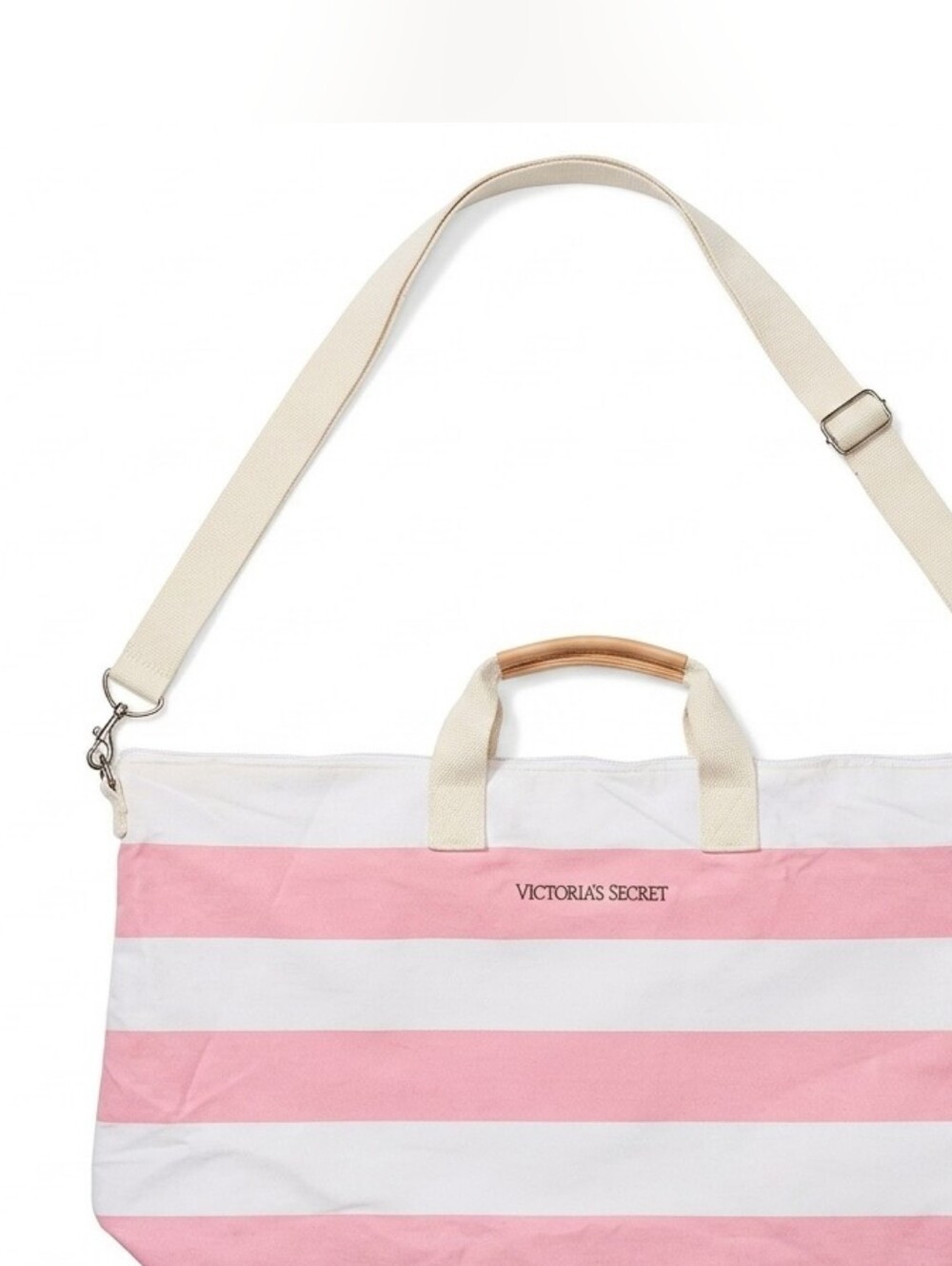 Victoria's Secret Large Pink & White Weekender Tote